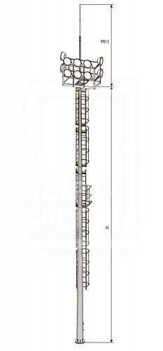 ВГН-25 Молниеотвод на базе высокомачтовой опоры со стационарной короной