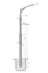 ТП-1300-9 Опора контактной сети прямостоечная трубчатая