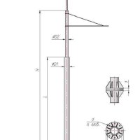 ТФ-2000-9 Опора контактной сети фланцевая трубчатая