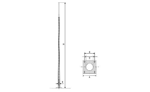 НФГ-14 Молниеотвод на базе опоры НФГ